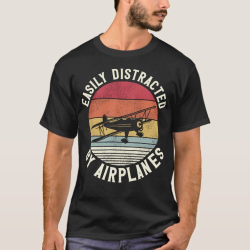 Airplane Pilot Aircraft Easily Distracted By T_Shirt