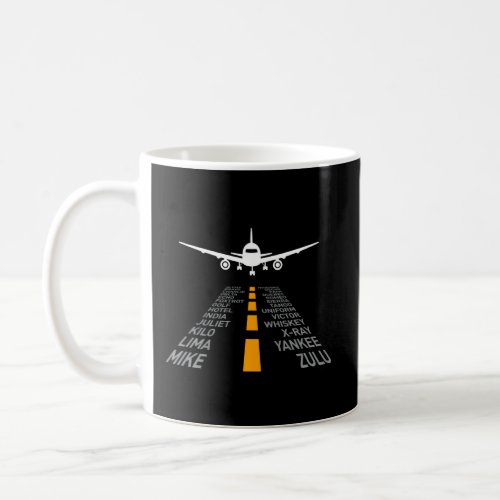 Airplane Pilot Airport Runway Phonetic Alphabet Pl Coffee Mug