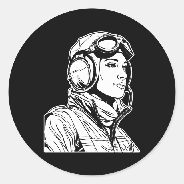 Airplane Pilot Aviation Aircraft Flying Fly Aviato Classic Round Sticker (Front)