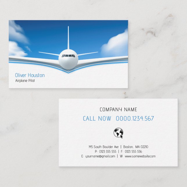 Airplane Pilot | Aviation Business Card (Front/Back)