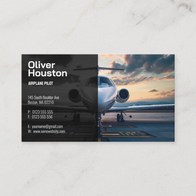 Airplane Pilot | Aviation Business Card (Front)