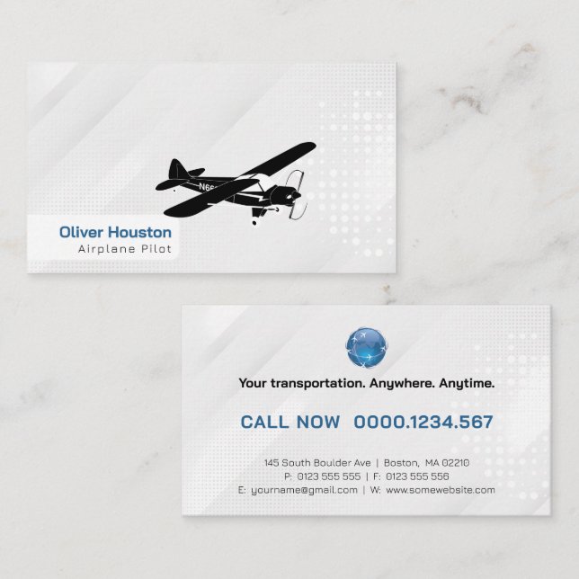 Airplane Pilot | Aviation Business Card (Front/Back)