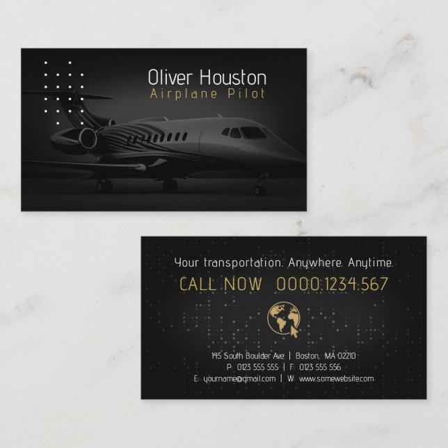 Airplane Pilot | Aviation Business Card (Front/Back)