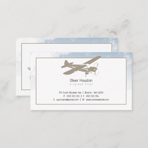 Airplane Pilot  Aviation Business Card