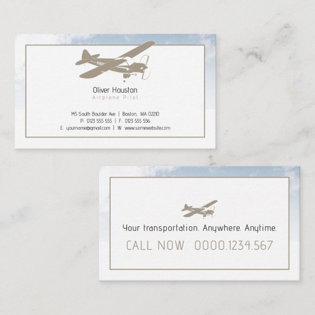 Airplane Pilot | Aviation Business Card (Front/Back)