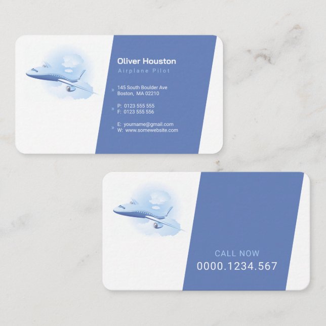 Airplane Pilot | Aviation Business Card (Front/Back)