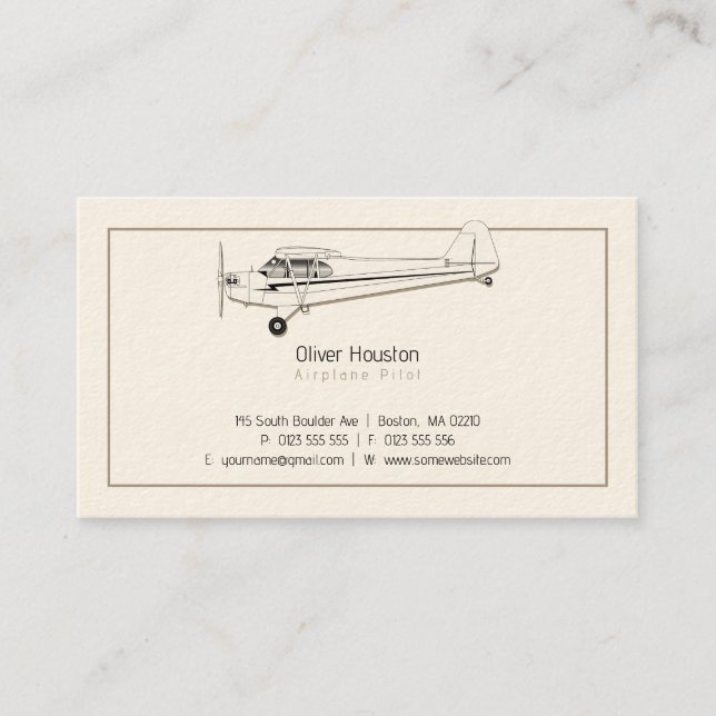 Airplane Pilot | Aviation Business Card (Front)