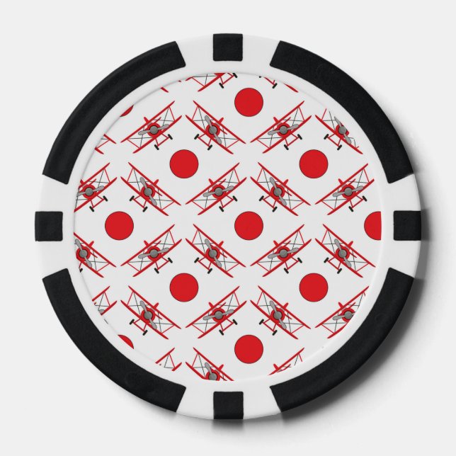 Airplane Pilot Aviation Lovers Poker Chips (Front)