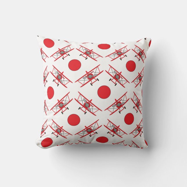 Airplane Pilot Aviation Lovers Throw Pillow (Front)