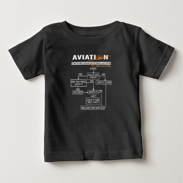 Airplane Pilot Aviation Trouble Shooting Guide Baby T-Shirt (Front)