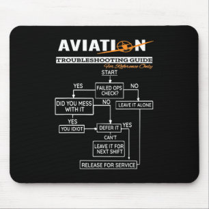 Airplane Pilot Aviation Trouble Shooting Guide Mouse Pad