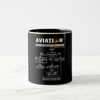 Airplane Pilot Aviation Trouble Shooting Guide Two-Tone Coffee Mug