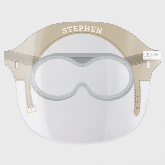 Airplane Pilot | Aviator Helmet & Goggles | Face Shield (Front Flat)