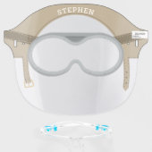 Airplane Pilot | Aviator Helmet & Goggles | Face Shield (Front w/Glasses)