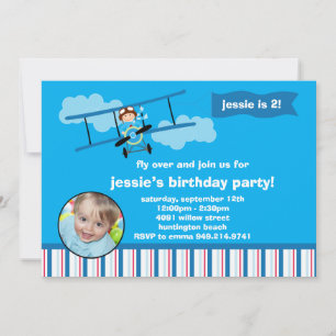 Airplane Pilot Birthday Party Invitation