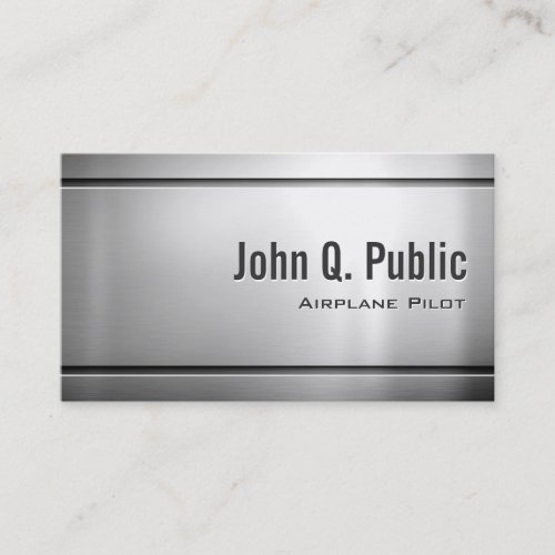 Airplane Pilot _ Cool Stainless Steel Metal Business Card