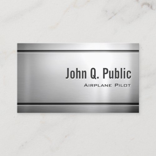 Airplane Pilot - Cool Stainless Steel Metal Business Card