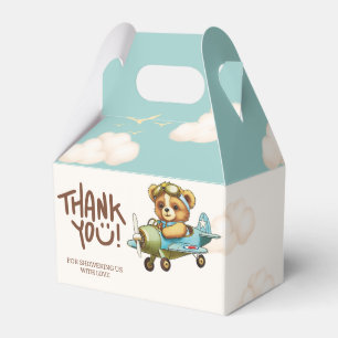 Airplane Pilot Cute Teddy bear Thank you Favor Boxes