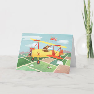 Airplane Pilot Dogs Birthday Card