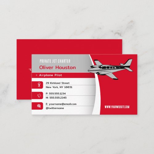 Airplane Pilot  Flight Business Card