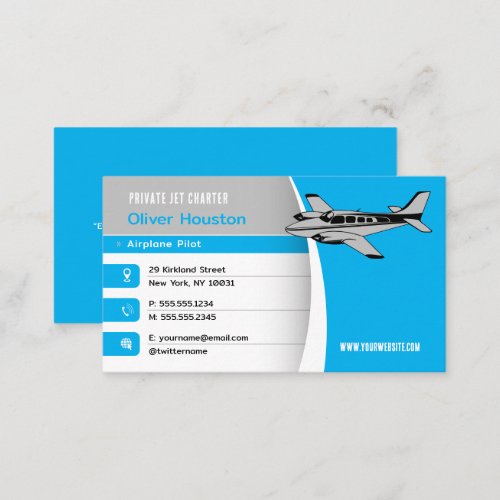 Airplane Pilot  Flight Business Card