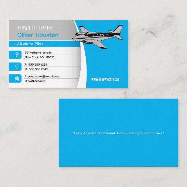 Airplane Pilot | Flight Business Card (Front/Back)