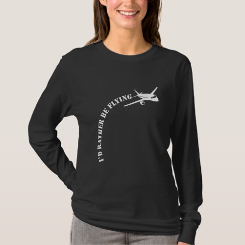 Airplane Pilot Flying Plane Aviation Enthusiast T_Shirt