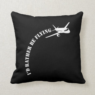 Airplane Pilot Flying Plane Aviation Enthusiast Throw Pillow