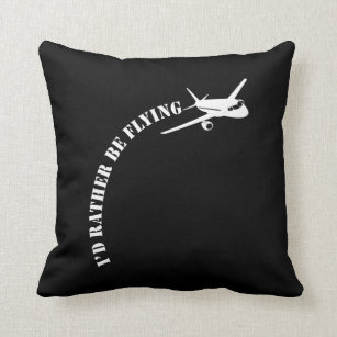 Airplane Pilot Flying Plane Aviation Enthusiast Throw Pillow