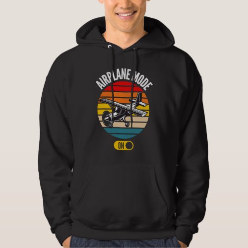 Airplane Pilot Flying  Vintage Retro Airplane Mode Hoodie