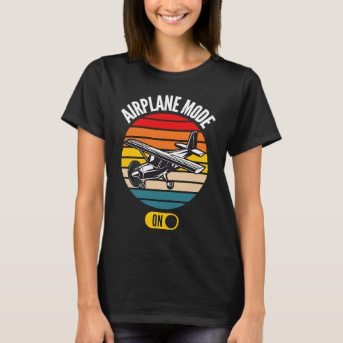 Airplane Pilot Flying  Vintage Retro Airplane Mode T_Shirt