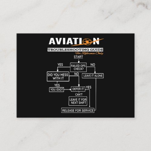 Airplane Pilot  Funny Pilot Troubleshooting Guide Business Card