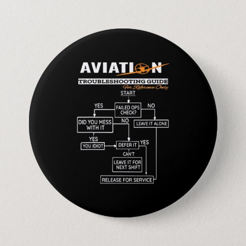 Airplane Pilot  Funny Pilot Troubleshooting Guide Button
