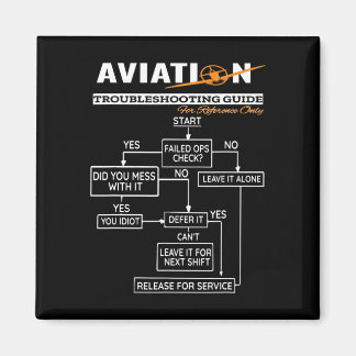 Airplane Pilot  Funny Pilot Troubleshooting Guide Magnet