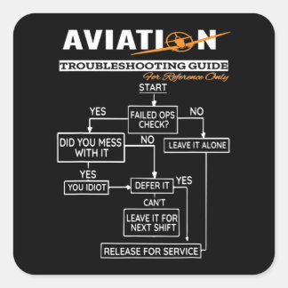 Airplane Pilot  Funny Pilot Troubleshooting Guide Square Sticker