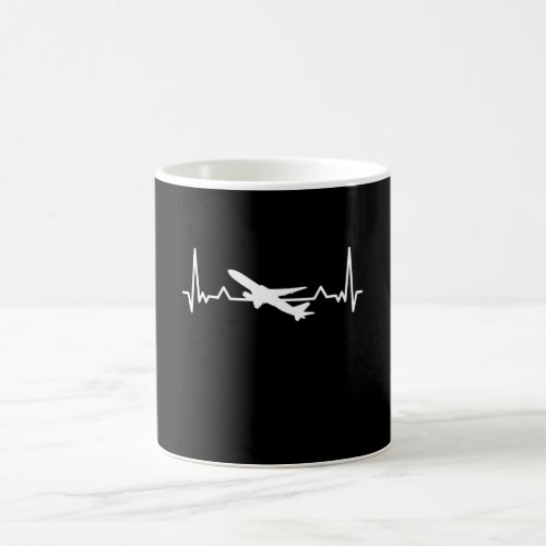 Airplane Pilot Heartbeat Planespotting Gift Coffee Mug