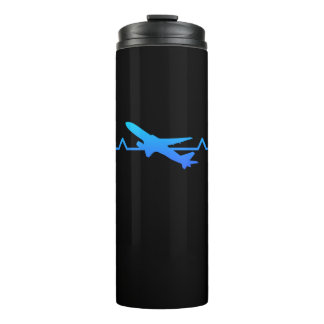 Airplane Pilot Heartbeat Planespotting Gift Dad Thermal Tumbler