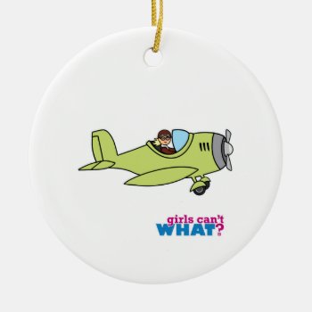 Airplane Pilot - Light/blonde Ceramic Ornament by girlscantwhat at Zazzle