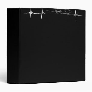 Airplane Pilot Pilot Heartbeat 3 Ring Binder
