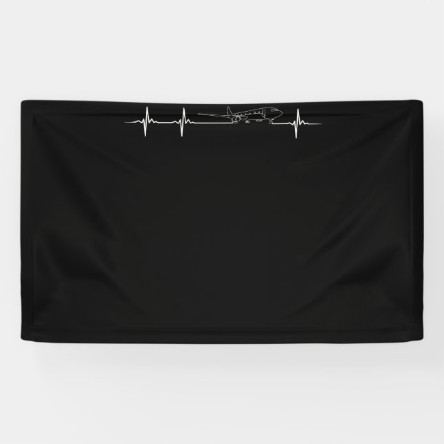 Airplane Pilot Pilot Heartbeat Banner (Horizontal)