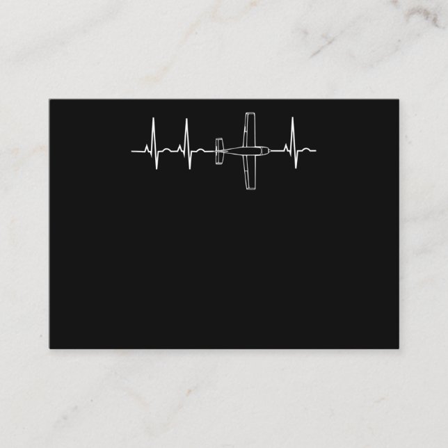 Airplane Pilot  Pilot Heartbeat  Flying Gift Business Card (Front)