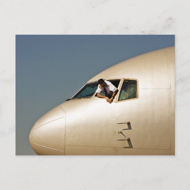 Airplane & Pilot Postcard (Front)