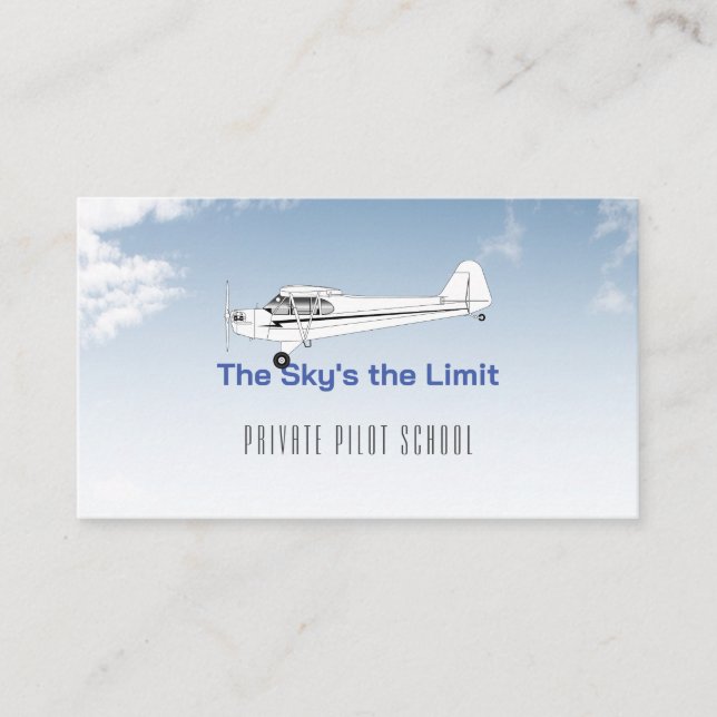 Airplane Pilot School | Instructor Business Card (Front)