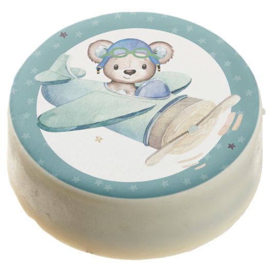 Airplane Pilot Teddy Bear Chocolate Covered Oreo (Angled)