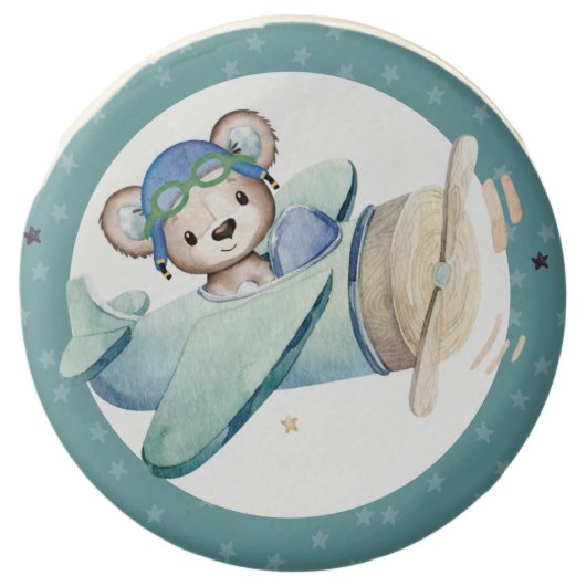 Airplane Pilot Teddy Bear Chocolate Covered Oreo (Front)