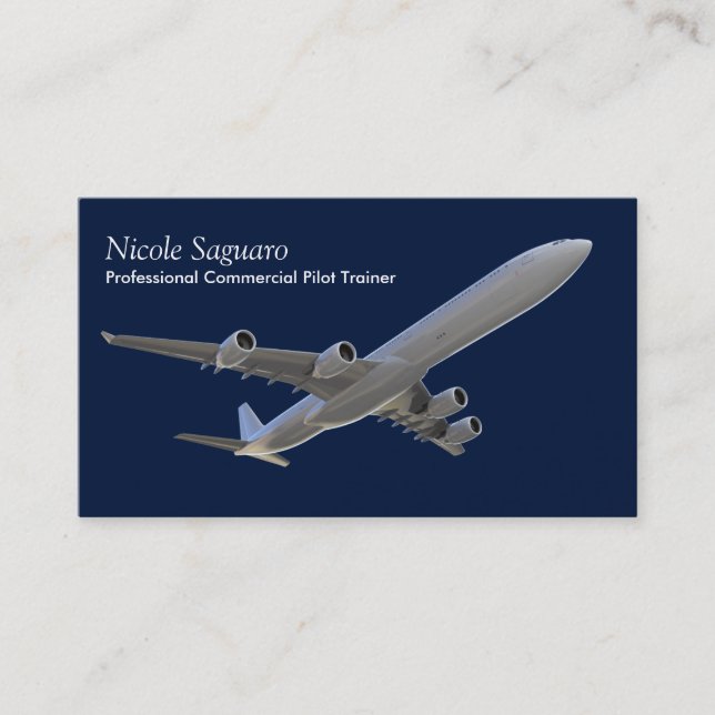 Airplane Pilot Trainer Business Card (Front)