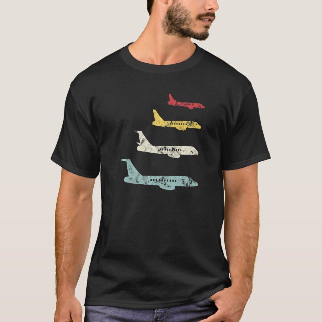 Airplane Plane Aviation Pilot Flying Flight Aircra T-Shirt (Front)