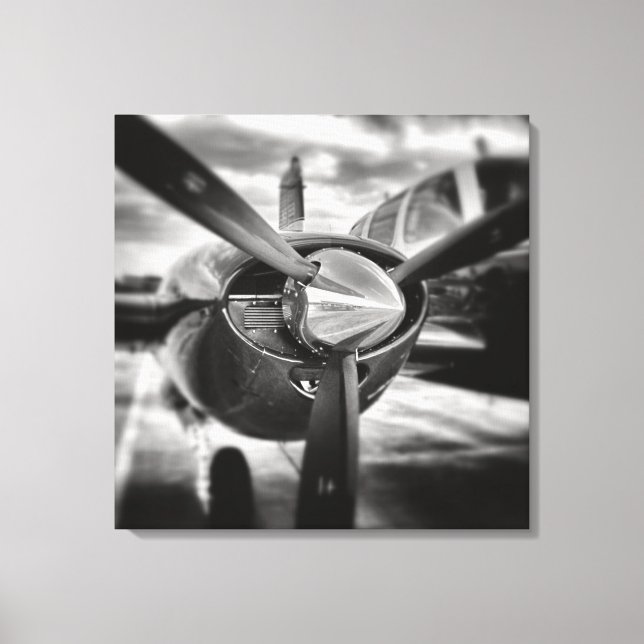 Airplane propeller Black and White Canvas Print (Front)