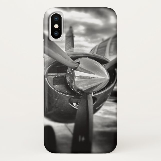 Airplane propeller Black and White Case-Mate iPhone Case (Back)