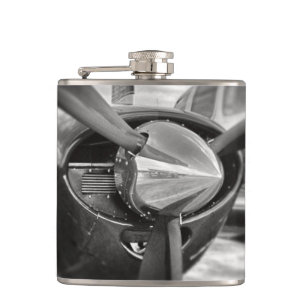 Airplane propeller Black and White Flask